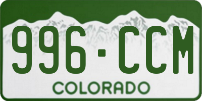 CO license plate 996CCM