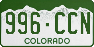 CO license plate 996CCN