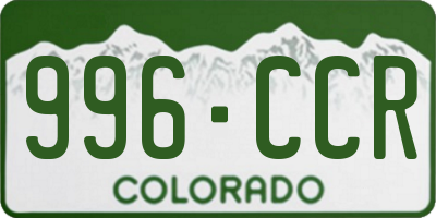 CO license plate 996CCR