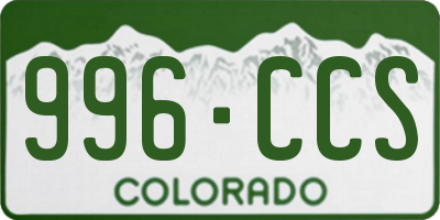 CO license plate 996CCS