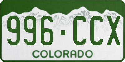 CO license plate 996CCX