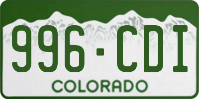 CO license plate 996CDI
