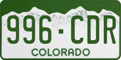 CO license plate 996CDR
