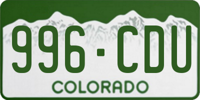 CO license plate 996CDU