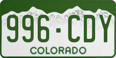 CO license plate 996CDY