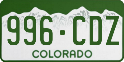 CO license plate 996CDZ
