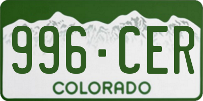 CO license plate 996CER