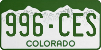 CO license plate 996CES