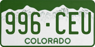 CO license plate 996CEU