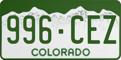 CO license plate 996CEZ