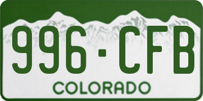 CO license plate 996CFB