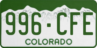 CO license plate 996CFE