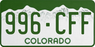 CO license plate 996CFF
