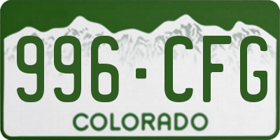 CO license plate 996CFG