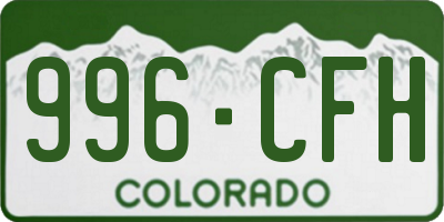 CO license plate 996CFH