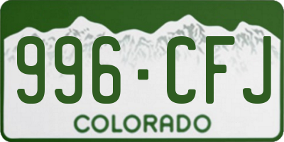 CO license plate 996CFJ