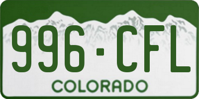 CO license plate 996CFL