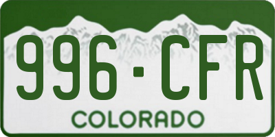 CO license plate 996CFR
