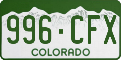 CO license plate 996CFX
