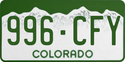 CO license plate 996CFY
