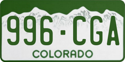 CO license plate 996CGA