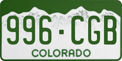 CO license plate 996CGB