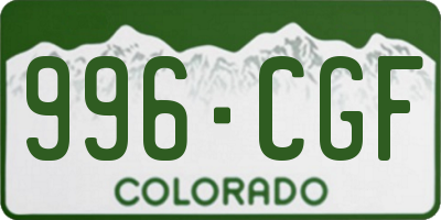 CO license plate 996CGF