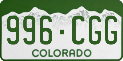 CO license plate 996CGG