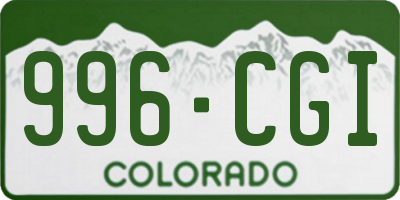 CO license plate 996CGI