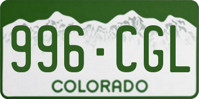 CO license plate 996CGL