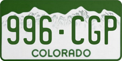 CO license plate 996CGP