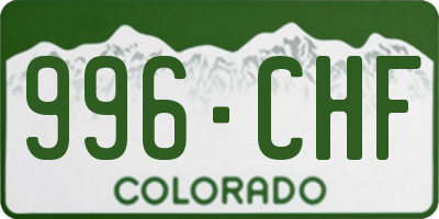 CO license plate 996CHF
