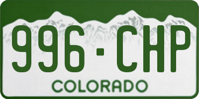 CO license plate 996CHP