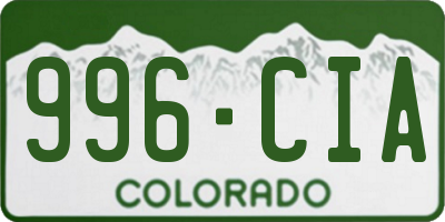 CO license plate 996CIA