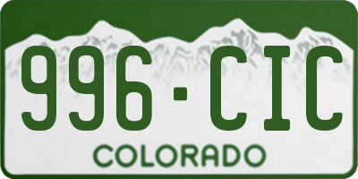 CO license plate 996CIC