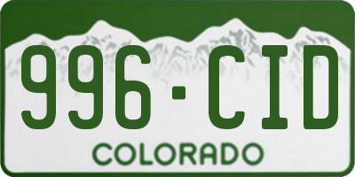 CO license plate 996CID
