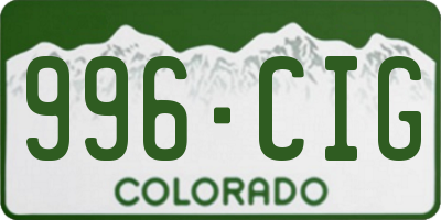 CO license plate 996CIG