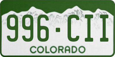 CO license plate 996CII