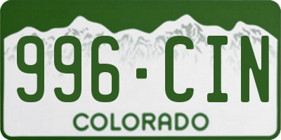 CO license plate 996CIN