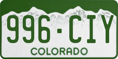 CO license plate 996CIY