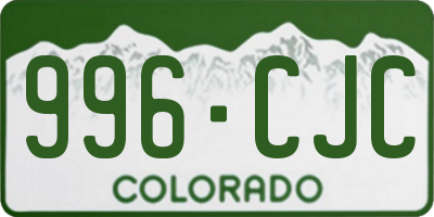 CO license plate 996CJC