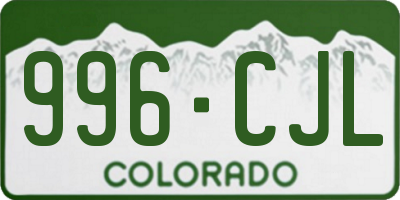 CO license plate 996CJL