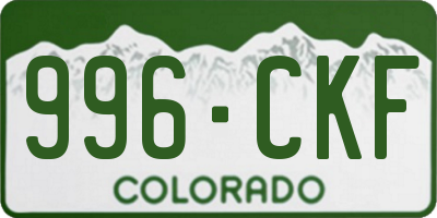 CO license plate 996CKF