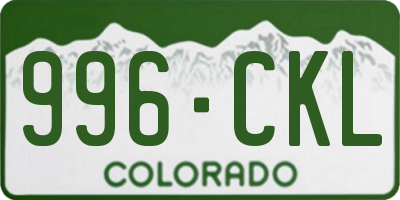 CO license plate 996CKL