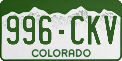 CO license plate 996CKV