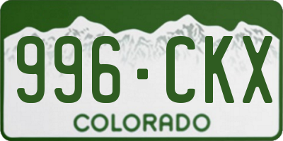 CO license plate 996CKX