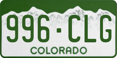 CO license plate 996CLG
