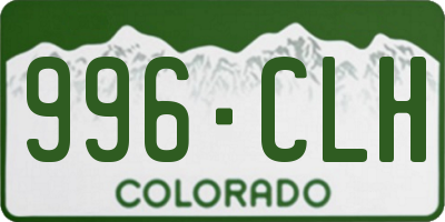 CO license plate 996CLH