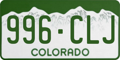 CO license plate 996CLJ