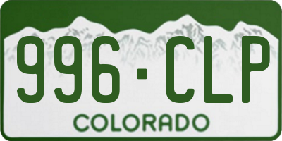 CO license plate 996CLP